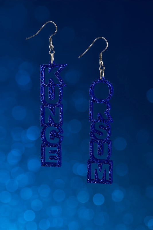 Blue Glitter Kunce Orsum Earings